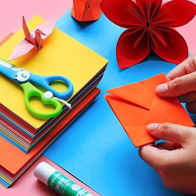 Origami-Papier-Set in verschiedenen Farben für Kinder und Schüler: Handgefertigte Bastel-, Schneide- und Kartenherstellungsmaterialien