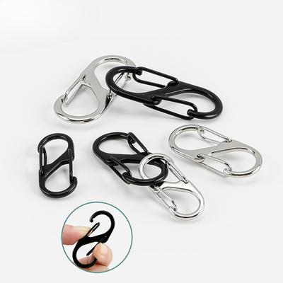 10pcs Metal Lock Clip Keychain S-Shaped Alloy Hanging Buckle, Specially Designed For Outdoor Camping And Hiking, Portable Key Storage Pendant