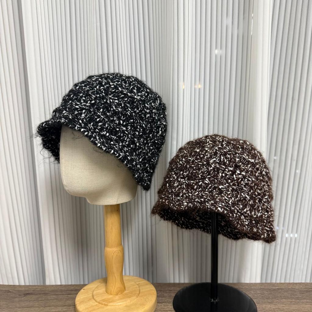 Mixed color handmade bag head knitted hat fashionable wool hat autumn and winter new stacking hat versatile casual cold hat