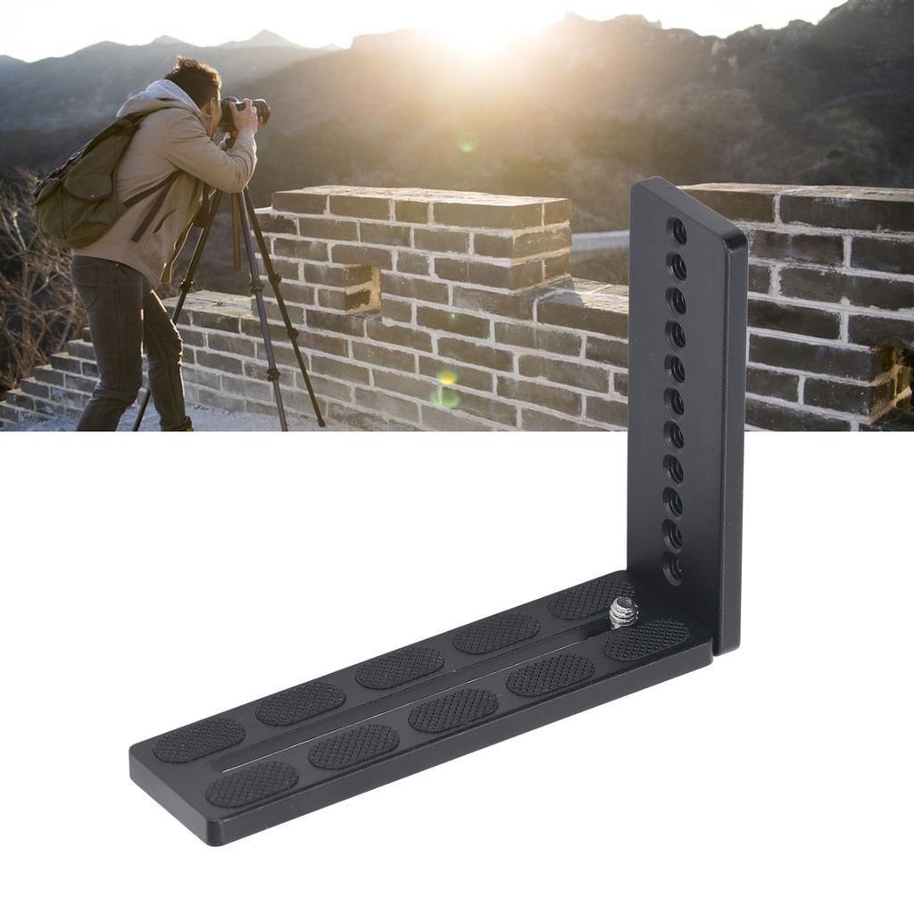 Vertical Camera Quick Release Plate Aluminum Alloy L Shaped Stand With 1/4 Screw Hole