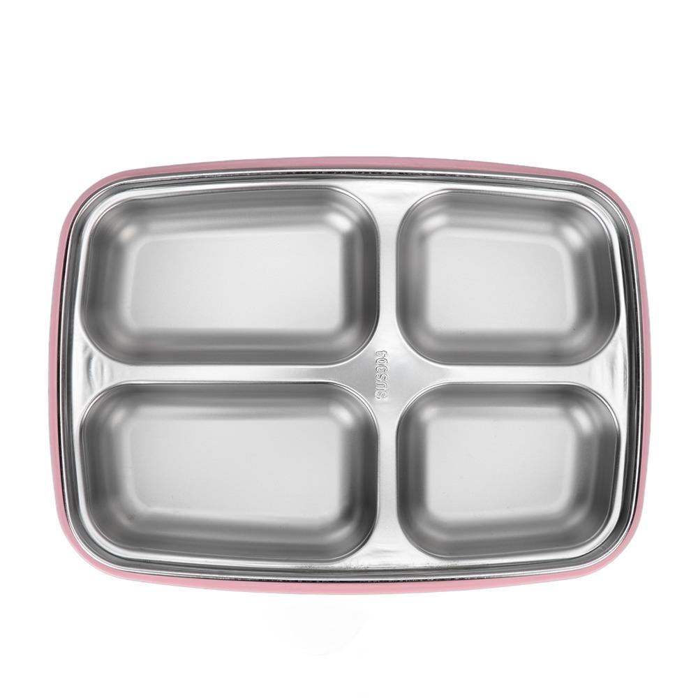 1.2L Leakproof Lunch Box 4 Compartment Bento Lunch Box Portable Insulated Lunch Box  For Office