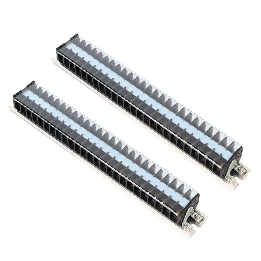 2PCS 660V 15A Wire Barrier Block Rail Type Wiring Terminal Bar Universal for Distribution System
