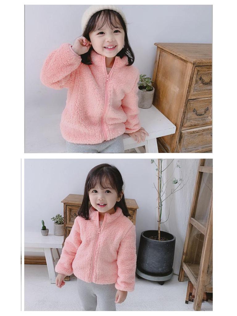 Children's Plush Spring/Autumn Coat for Boys and Girls - Warm, Double-Sided Fleece Outerwear