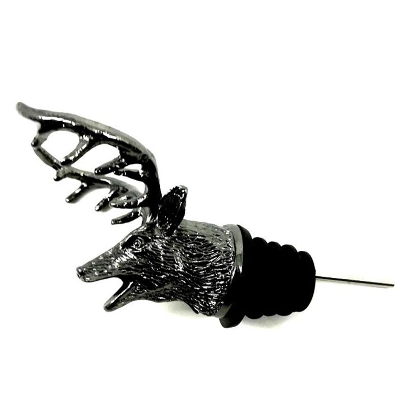 Kirsite Deer Head Bottle Stopper Decorative Deer Head Wine Stopper Stable Wine Pourer Add Charm To Parties