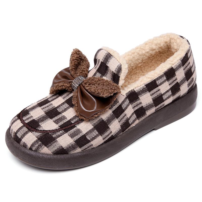 Damen Winter Warme Plateau-Loafer Rutschfeste Flats Schuhe Kunstfellfutter Wanderschuhe Indoor Outdoor HouFaux Fur Lining Walking Shoes for Women