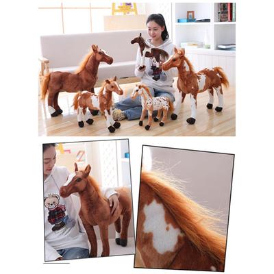 3D Simulation Horse Animal Plush Stuffed Doll Kids Toy Room Decor