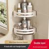 Gunmetal No-Drill Triangular Bathroom Shelf - Space Aluminum Corner Storage Basket
