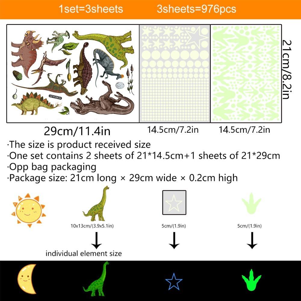 

Self-adhesive Luminous Dinosaur Wall Sticker Dino Glowing Luminous Stickers Children s Bedroom C