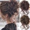 Synthetic Hair Bun Wig Ladies Ponytail Hair Extension Scrunchie Elastic Meatball Head Hairpieces Scrunchie Wrap