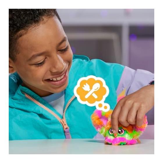 Furby Fur Bullets Party Mini Friend Over 45 Sounds, Furby Language, Electric Plush Toy, Ages 6+, Multicolor G0400 Genuine Product