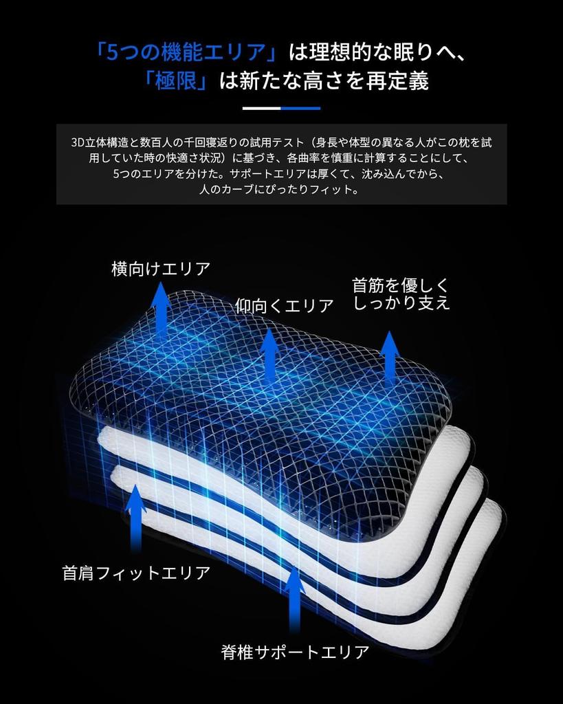 [Patented Structure] Next-Generation TPE Gel Pillow - Height Adjustable, Suitable for Back & Side Sleepers, Low & High Rebound Hybrid, Neck-Fitting, M