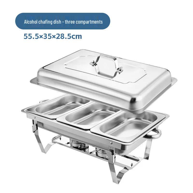 Heavy-Duty Stainless Steel Buffet Stove with Alcohol Heating and Insulating Cloth