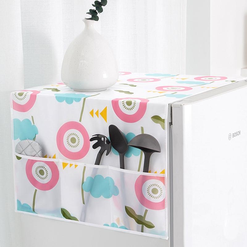 Floral Dust Proof Refrigerator Dust Cover Cloth Cabinet Fridge Dust Cover Multipurpose Home Textile Washing Machine Cover