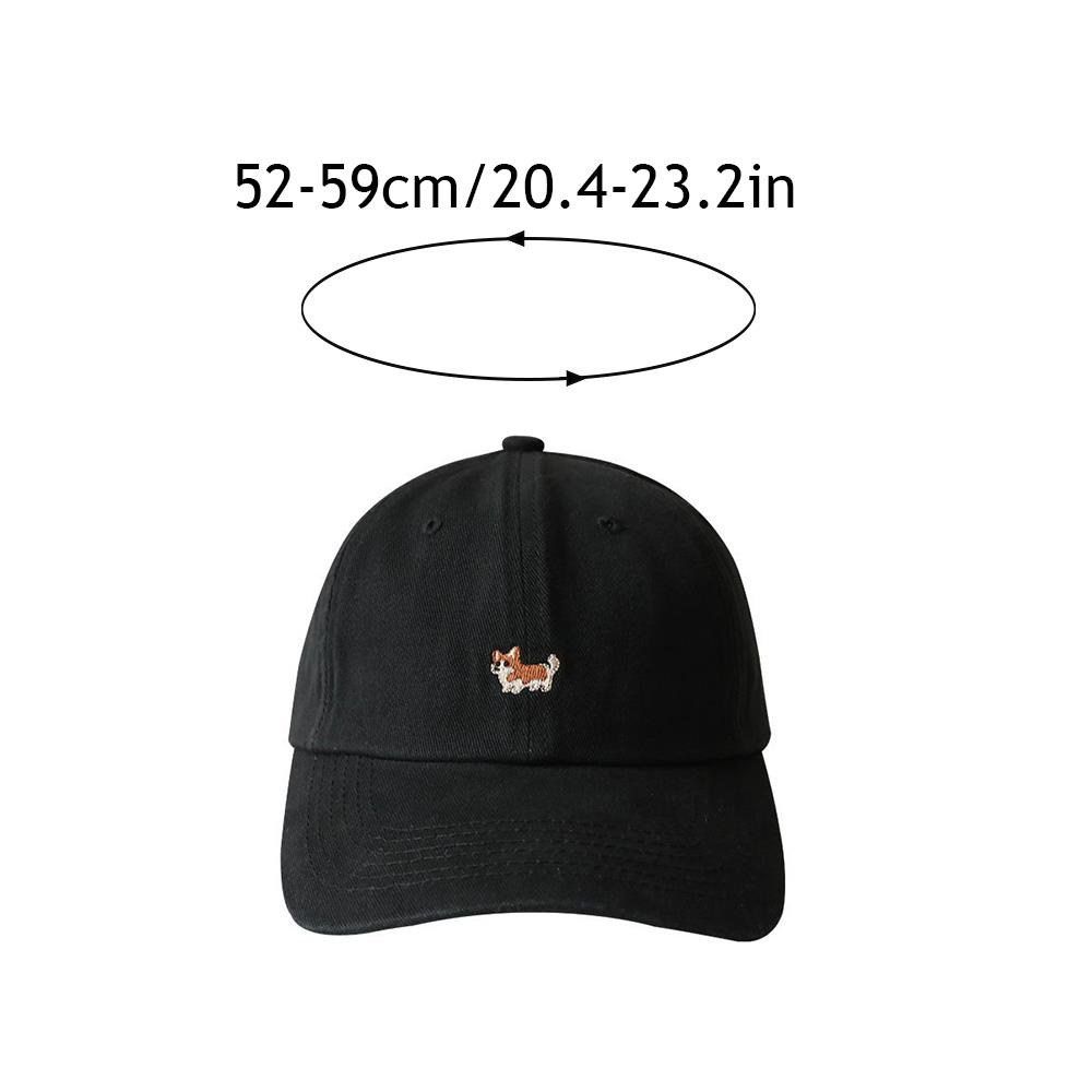 Cute Corgi Dog Embroidered Baseball Cap Sun Protective Breathable Adjustable Ideal Casual Hat Men Women Unisex Baseball Cap