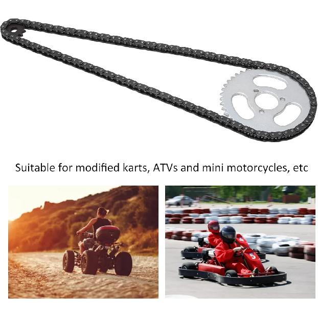 T8F Front and Rear Sprocket Chain,Steel Motor Chain Sprocket Set for Modified Karts ATVs and Mini Motorcycles E Conversion Accessories