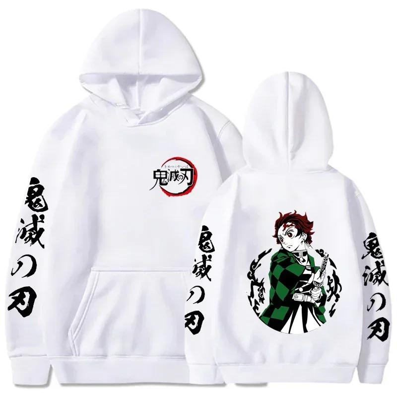 Japanese Anime Demon Slayer Kamado Tanjirou Hoodie Men Fashion Cartoon Hoody Pullover Harajuku Long-Sleeved Clothes Sweatshirts