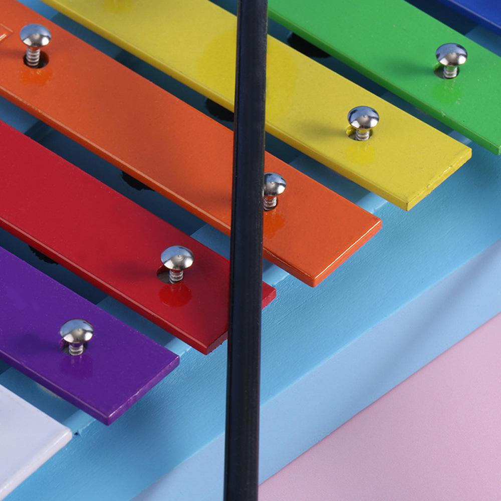 13 Notes Glockenspiel Xylophone Colorful Metal Keys Percussion Rhythm Handheld Musical Instrument 2 Mallets Gift for Beginner