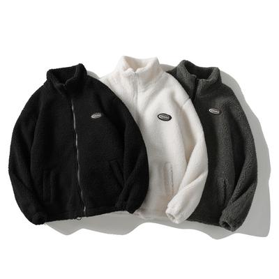 Hip Hop Χειμερινό Fleece Χνουδωτό Μπουφάν Streetwear Harajuku Fuzzy Zipper Coat Ανδρικό Φθινοπωρινό μονόχρωμο ελαφρύ μπουφάν Μαύρο μπεζ