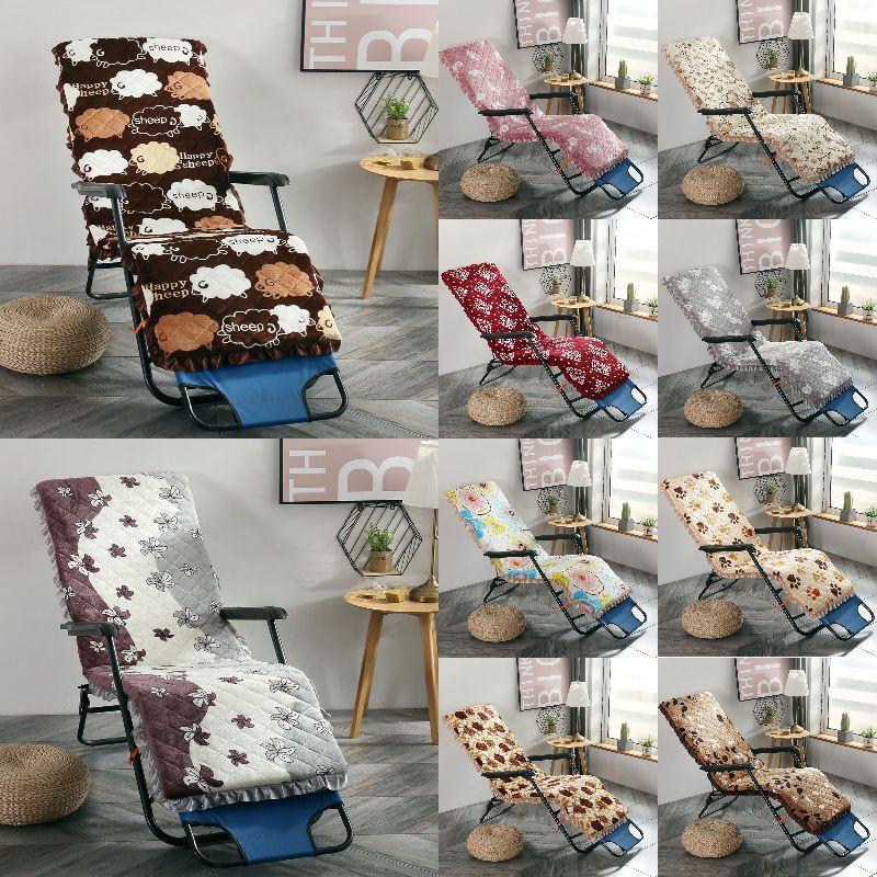 Flanell Waschbares Liegestuhlkissen Dick Gepolstert Blumendruck Liegematte Terrasse