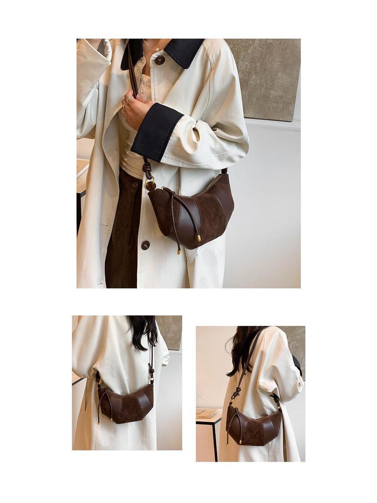 Retro Mattierte Damen Crossbody Croissant Tasche - Neue Mode 2025 Lässige Nischen Schultertasche