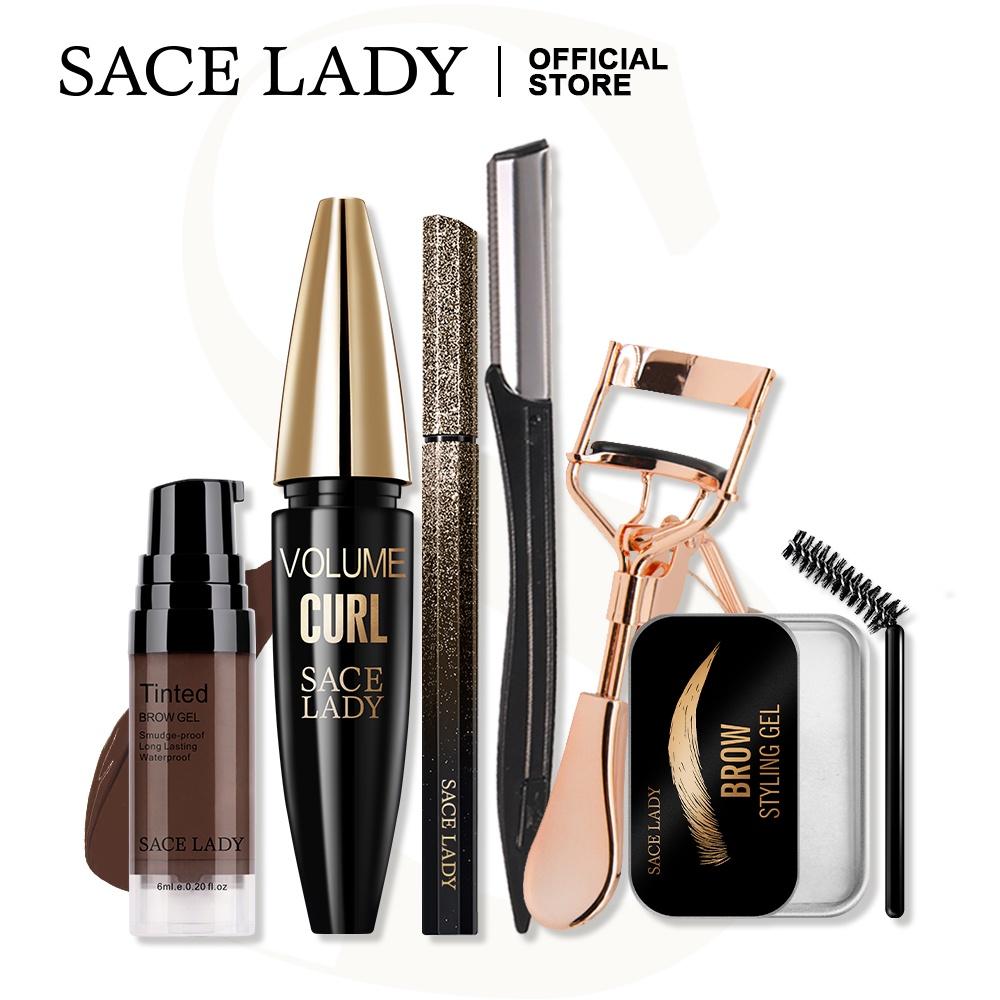

Набор для макияжа глаз SACE LADY, 6 шт. гель для бровей + тушь + мыло для бровей + жидкая подводка для глаз + щипцы для завивки ресниц + водостойкий набор для бровей