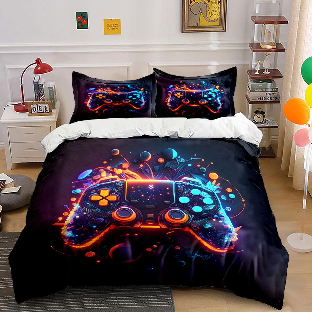 "Gaming Decoration Three-Piece Set" Bedding Set with 1 Duvet Cover 2 Pillowcases Single Double King Queen, Gift