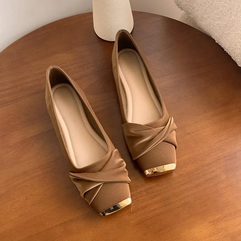 Fashion Women's Mary Jane Shoes Flat Sole Square Toe Shallow Mouth Shoes Women Dress Daily Commute Spring Autumn New Zapatillas De Mujer