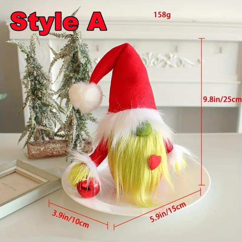 Nová slavnostní vánoční trpaslík bez tváře, červená láska trpaslík se zeleným vousem, perfektní vánoční dekorace, novoroční dárky Navidad 2025