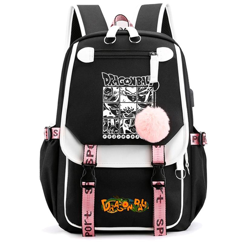 Anime Dragon Ball Backpack for Women Canvas Laptop Bag Back To Schoolbag for Teenager Girl Schoolbag Women Travel Bag Mochila