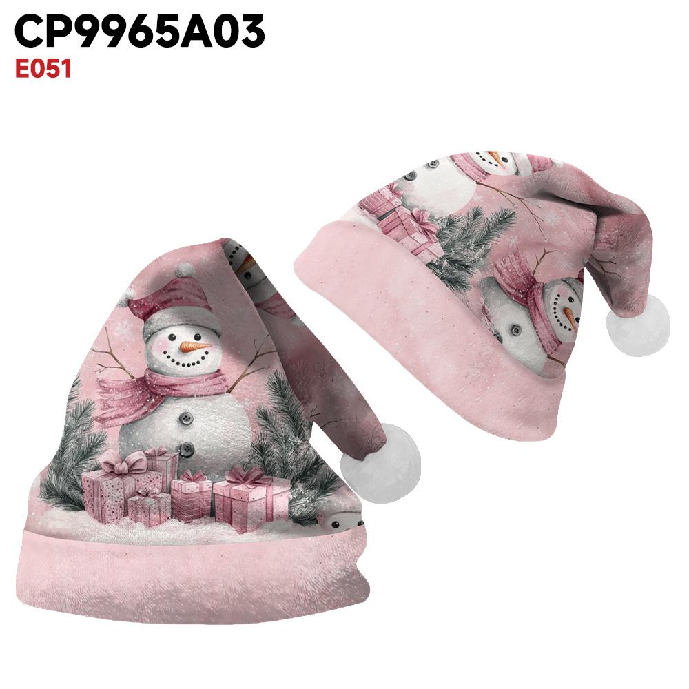 2024 Double-Sided Fleece Christmas Hat with Velvet for Kids & Adults