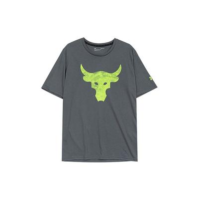 Project UA Project Rock Training Loose Fit Crew Neck T-Shirt Men Tops Dark-Gray 1361733-012