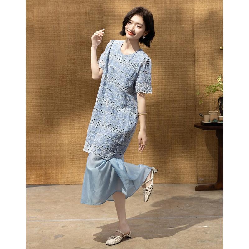Demana Embroidered A-line Cotton Summer Dress