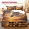 1PC Horse Bedding Quilt Set Quilt Cover Pillowcase Home Decoration Birthday Gift (1 * duvet cover + 2 * pillowcase, without core)