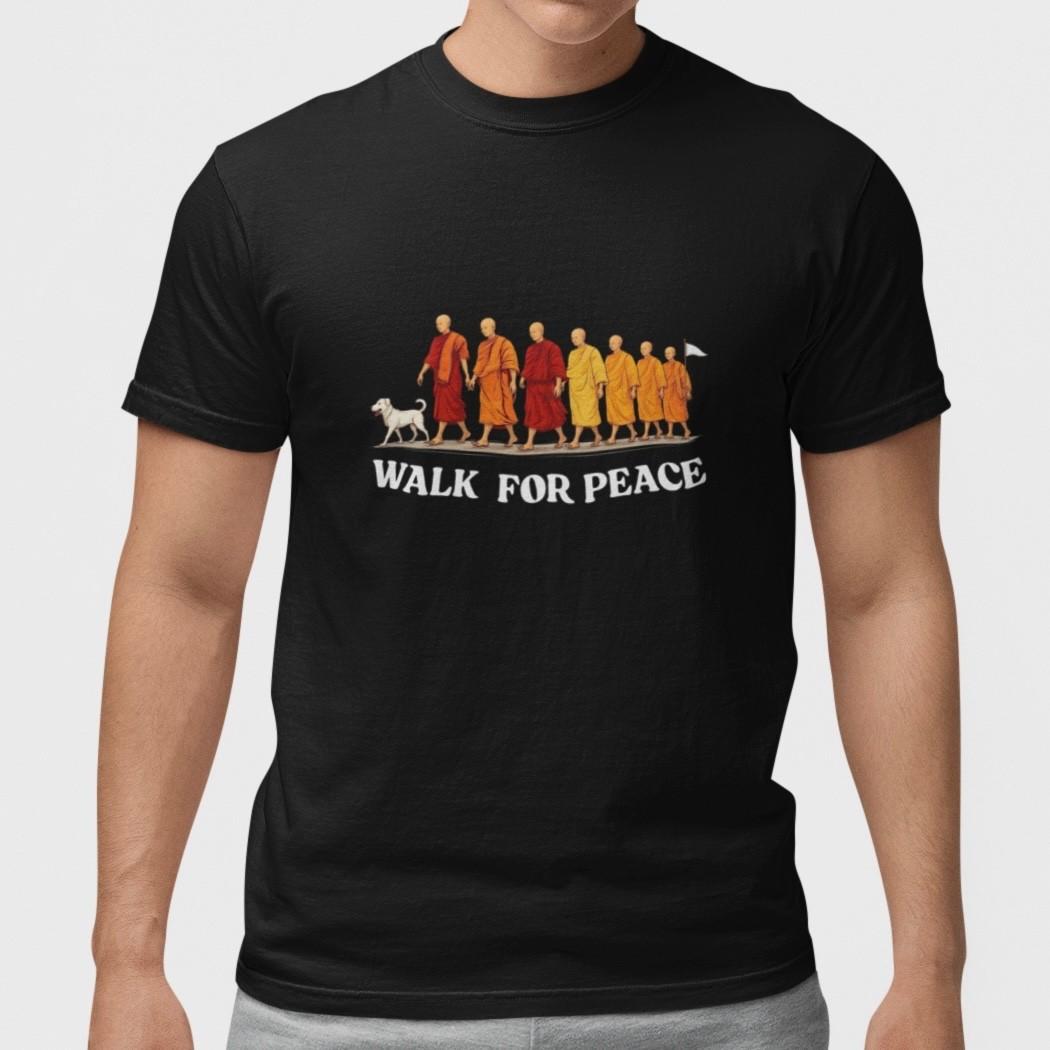 Walk For Peace T Shirt Spiritual Monk Peace Walk Tee S-5XL Unisex Cotton S разноцветный