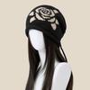 Drawstring Stacking Hat Female Rose Jacquard Autumn and Winter New Versatile Crimped Face Small Headgear Ear Protector Knitted Cold Hat