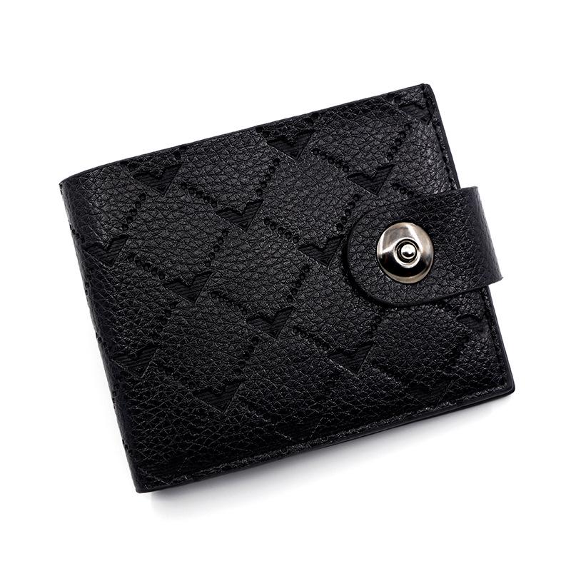 

Stylish Men s Short Leather Wallet with Magnetic Buckle and Coin Pouch