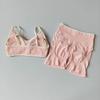 European and American Style Hot Girl Fitness Set with Peach-Shaped Butt Design, Yoga Set for Women with Chest Pads, Sports Bra, High-Waisted Shorts