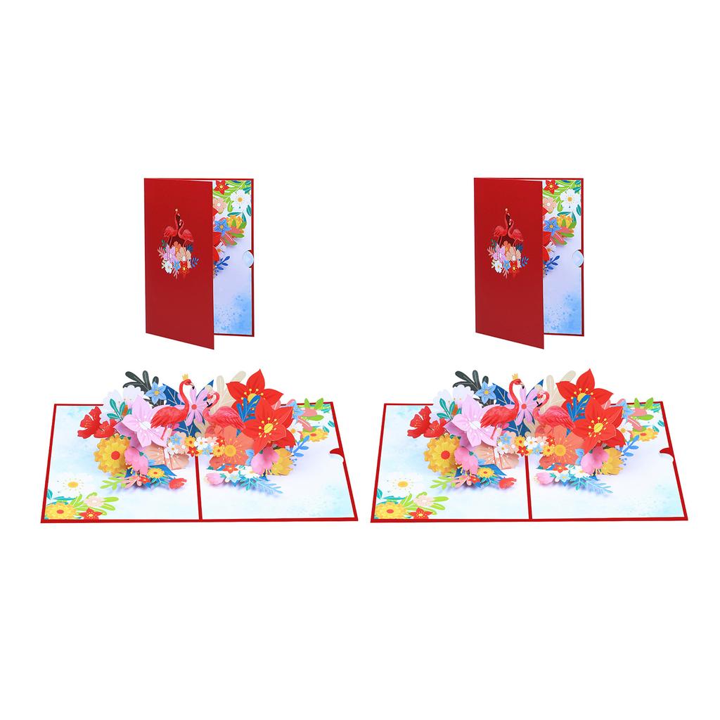 Pop-Up Grußkarten 3D Floral Flamingo Pop-Up Karte Geburtstagskarte Geschenkkarten für Valentinstag Abschluss Jubiläum