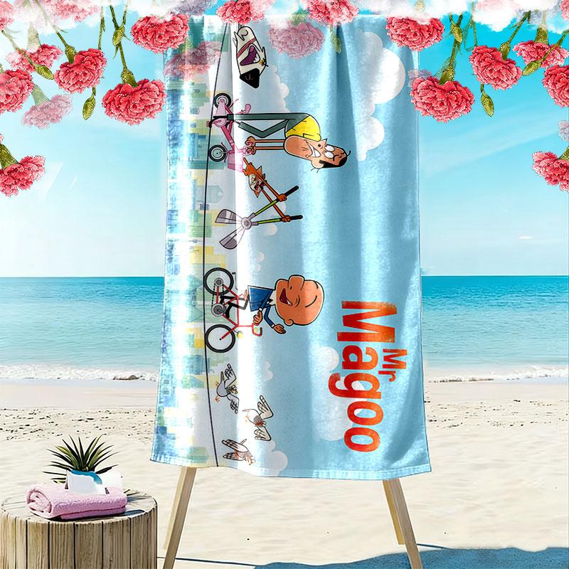 Mr. Magoo Print Beach Towel, Large Soft Quick Dry Towel for Beach Camping Swimming