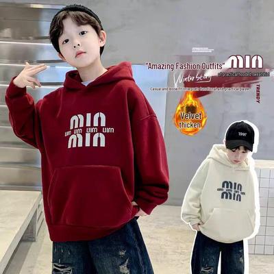 Boys' Trendy Fleece Hoodie: Warm Winter Style for Kids