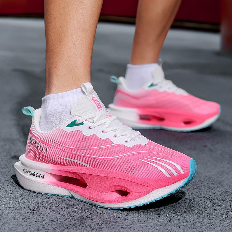 Red Rabbit Carbon Board Running Shoes Men's Popcorn Shock Absorbing Breathable Mesh High School Entrance Examination Racing Body Examination Shoes