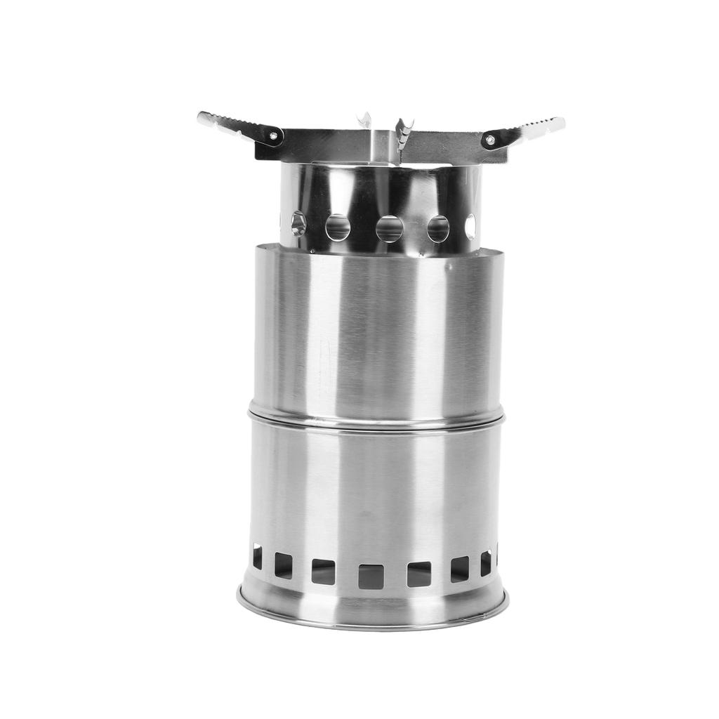 Stainless Steel Medium Camping Stove Foldable Firewood Stove for Outdoor Cooking Hiking Picnic BBQ with Compact