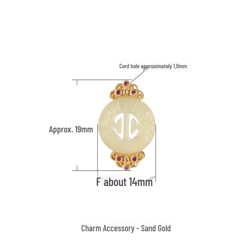 

925 Sterling Silver & Natural Hetian Jade Good Fortune Lock Pendant Necklace & Charm Bracelet DIY Accessories