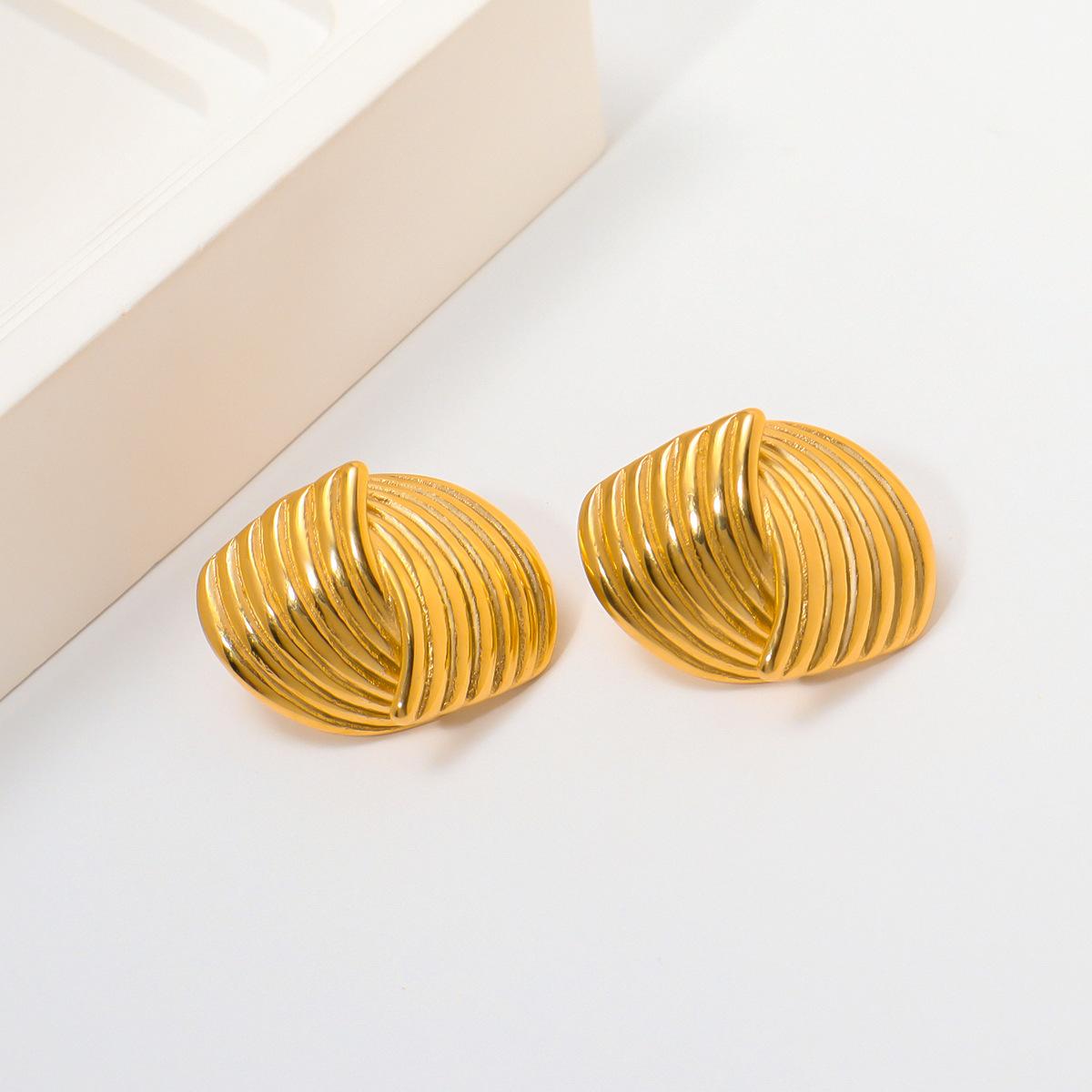 

1 пара сережек из нержавеющей стали 316L с зубчатыми полосками, крестообразными геометрическими серьгами для женщин, пар, летних платьев, вечерние ювелирные изделия, подарочные аксессуары 5cm золотой