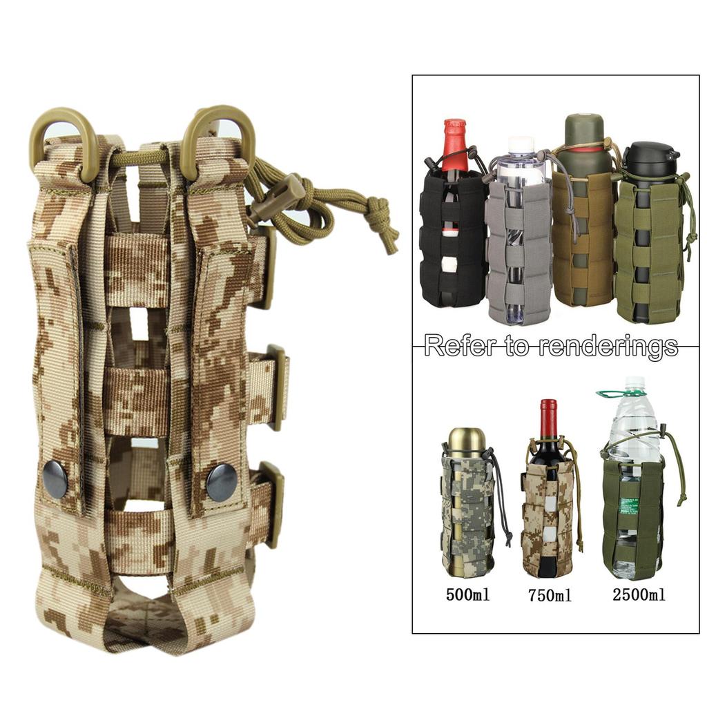 Outdoor Tactical Molle Water Bottle Bags Carrier Holder Kettle Pouch Hiking