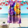 Colorful Cross and Roses with Prayer Text Beach Towel Quick-drying for Travel Outdoor Sports Jogging Beach and Swimming
