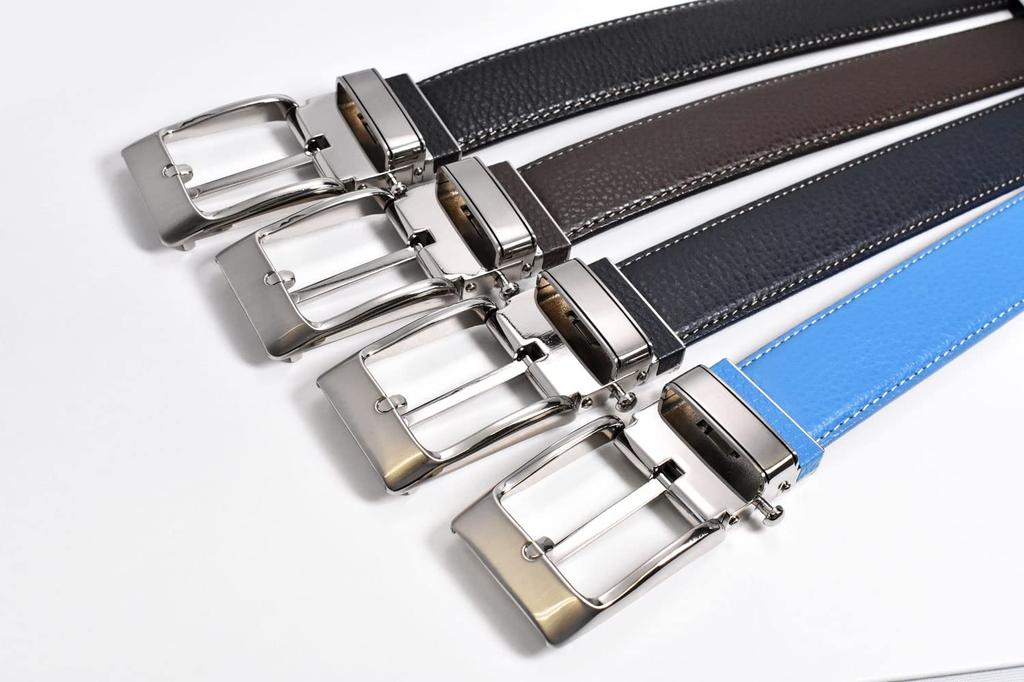 [Prairie Ginza] Utility Model Registered Cowhide Leather Easy-to-AttachDetach One-Push Belt NB19880 Men's Black Free Size (Waist size up to 95cm)