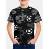 Summer New Boys Rainforest Animal Football Print Sports Short Sleeve T-Shirt Street Harajuku Style Children's Clothing Boys Tops