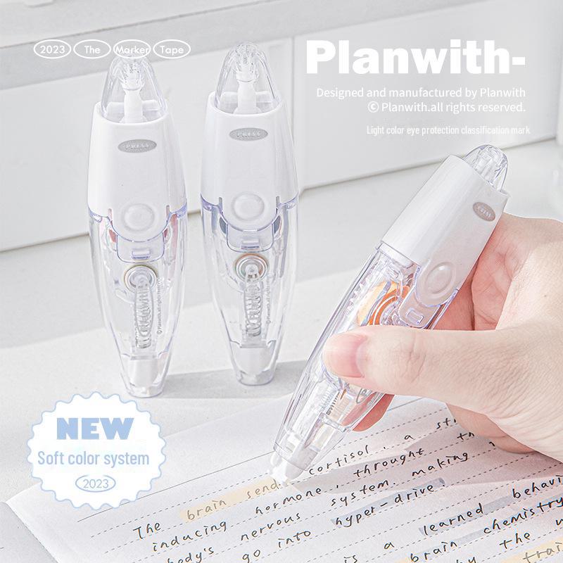 Planwith Mark Dual-Function Light Marker & Correction Tape for Students