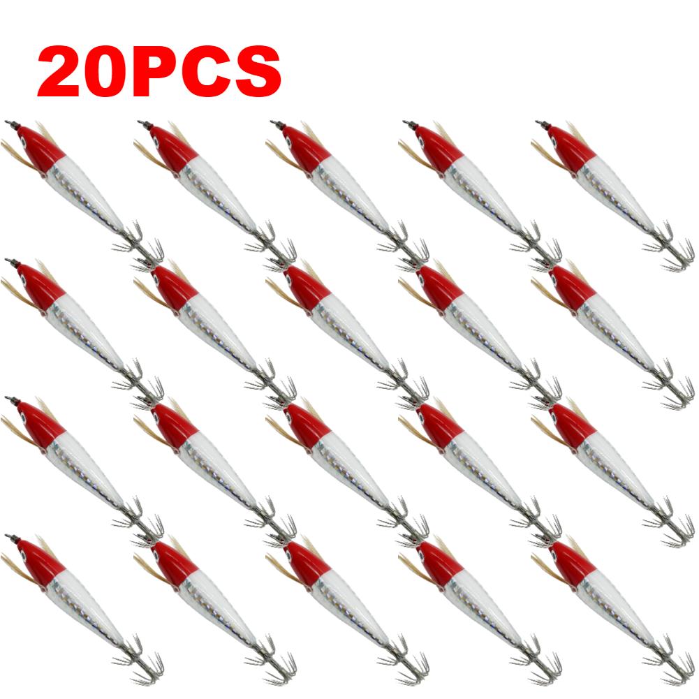 10/20PCS 5.5g/7.5CM Luminous Fishing Bait Octopus Cuttlefish Simulation Squid Hook Fluorescent Fishing Bait Squid Jig For Fishin